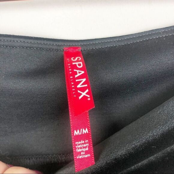 SPANX | Black Velvet Leggings High Waist Full Length Women’s Size Medium NWOT - Picture 8 of 9